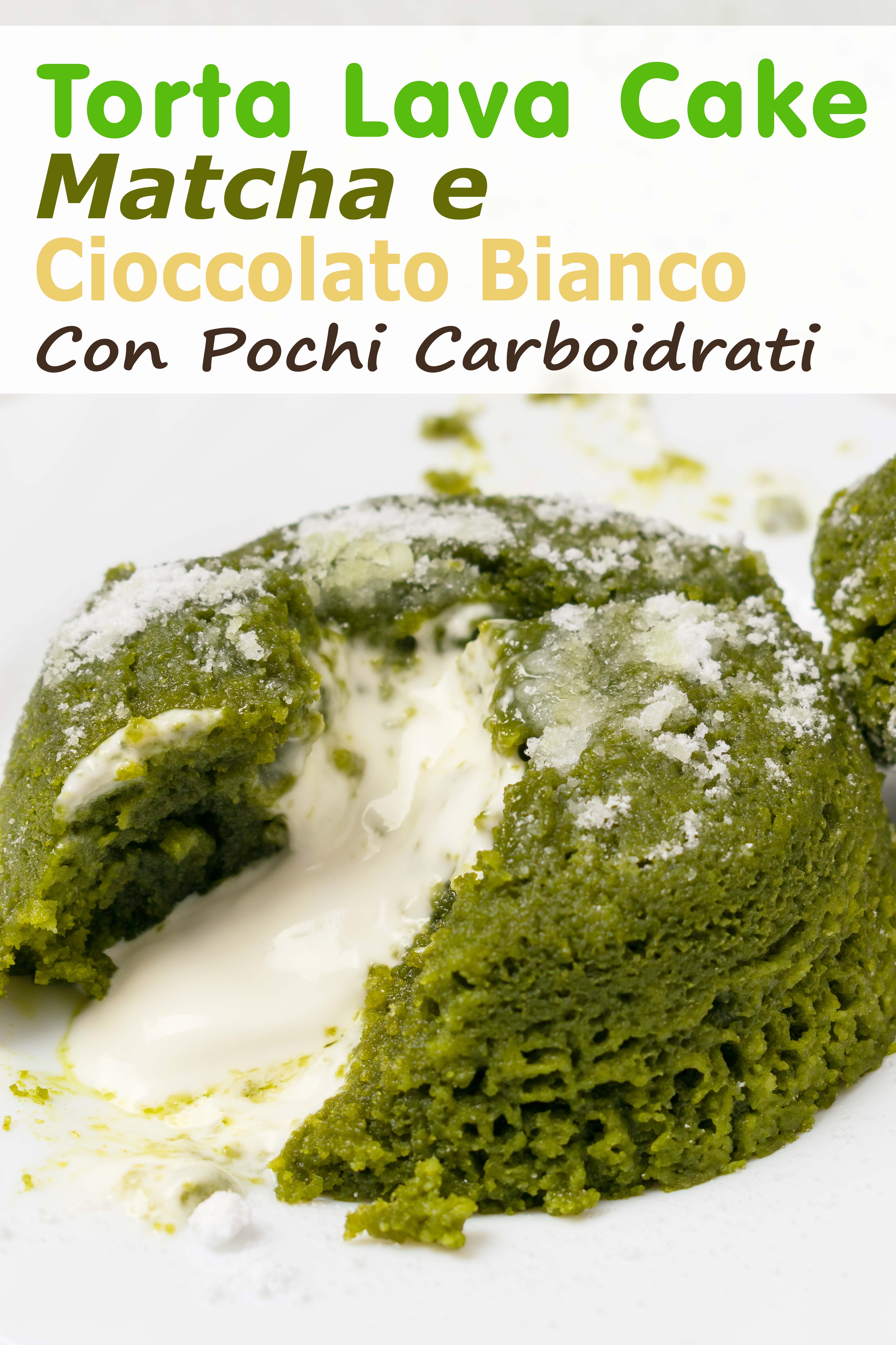 Torta Lava Cake Matcha E Cioccolato Bianco Con Pochi Carboidrati